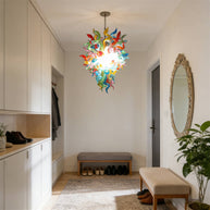 Dining room decoration mini colorful blown glass chandelier
