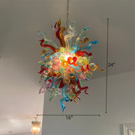 Dining room decoration mini colorful blown glass chandelier