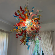 Dining room decoration mini colorful blown glass chandelier