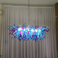 Custom design colorful hand made blown glass Chihuly inspired chandelier