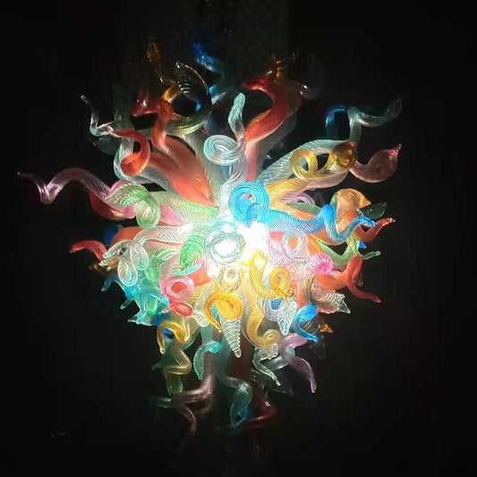Dining room decoration mini colorful blown glass chandelier
