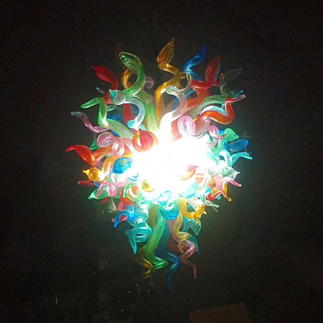 Dining room decoration mini colorful blown glass chandelier