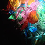 Dining room decoration mini colorful blown glass chandelier