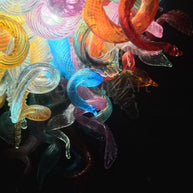 Dining room decoration mini colorful blown glass chandelier