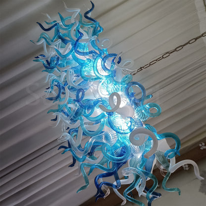 rectangular shape hand made blown glass art chandelier dining room table top decoration