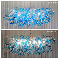 rectangular shape hand made blown glass art chandelier dining room table top decoration
