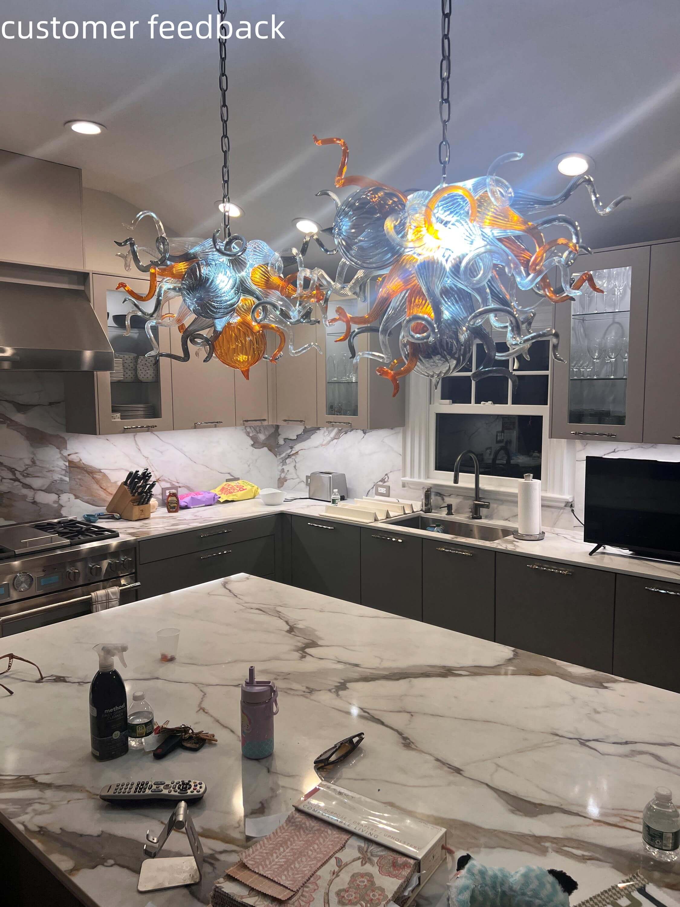 blown glass Kitchen lighting