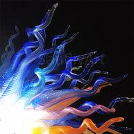 Chihuly style colorful custom blown glass chandeliers