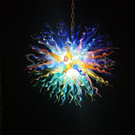 Round shape modern design colorful custom blown glass chandeliers