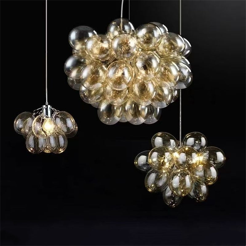champagne blown glass bubbles ceiling lamp decoration bedroom lighting