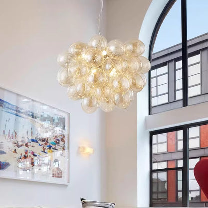 champagne blown glass bubbles ceiling lamp decoration bedroom lighting