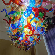 Hand made colorful blown glass dining room chandelier chihuly style