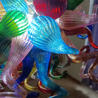 Hand made colorful blown glass dining room chandelier chihuly style