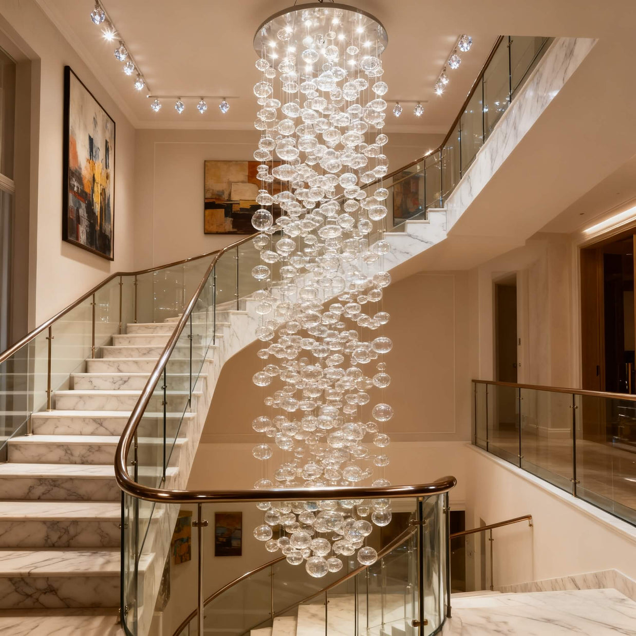blown glass bubble chandelier