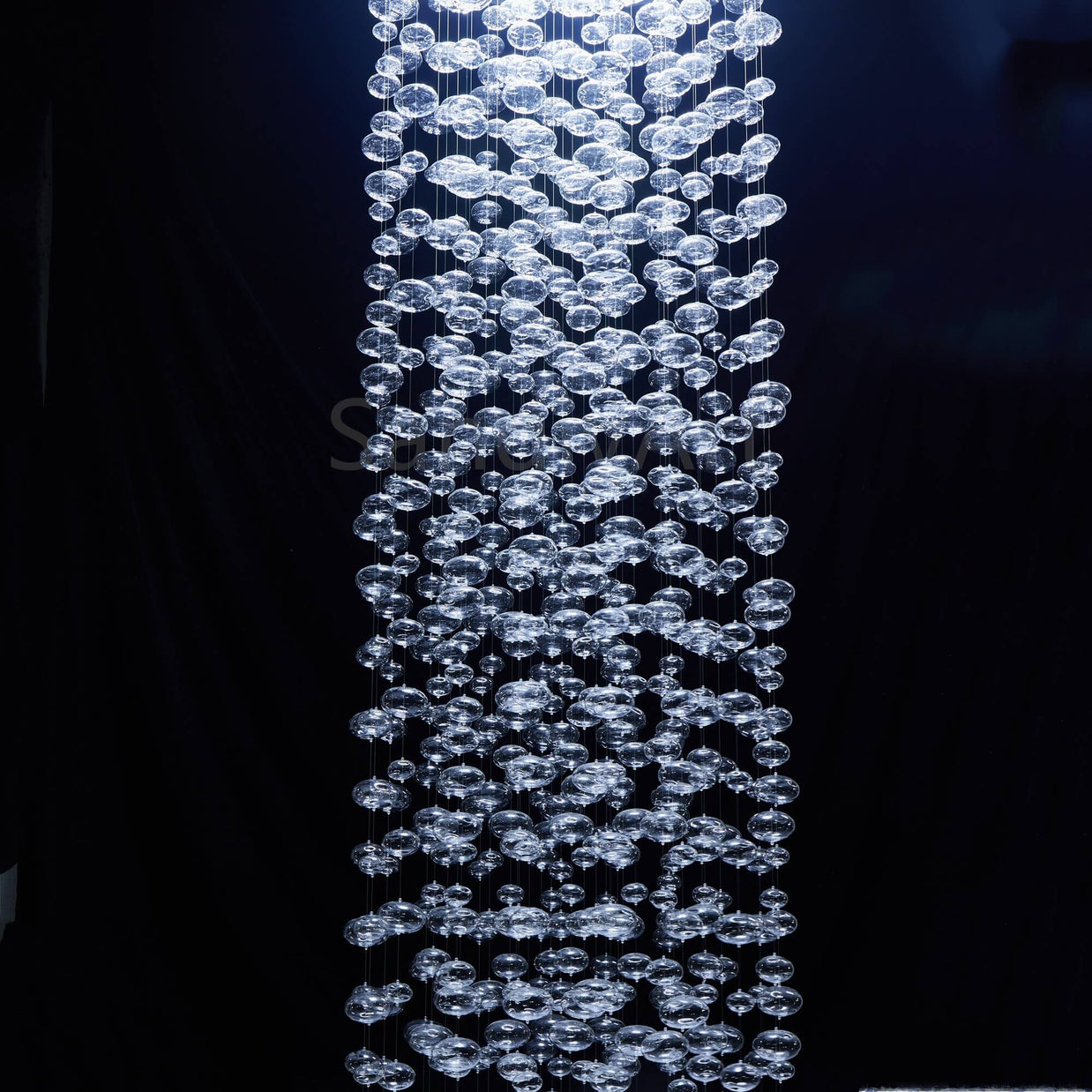 blown glass bubble chandelier