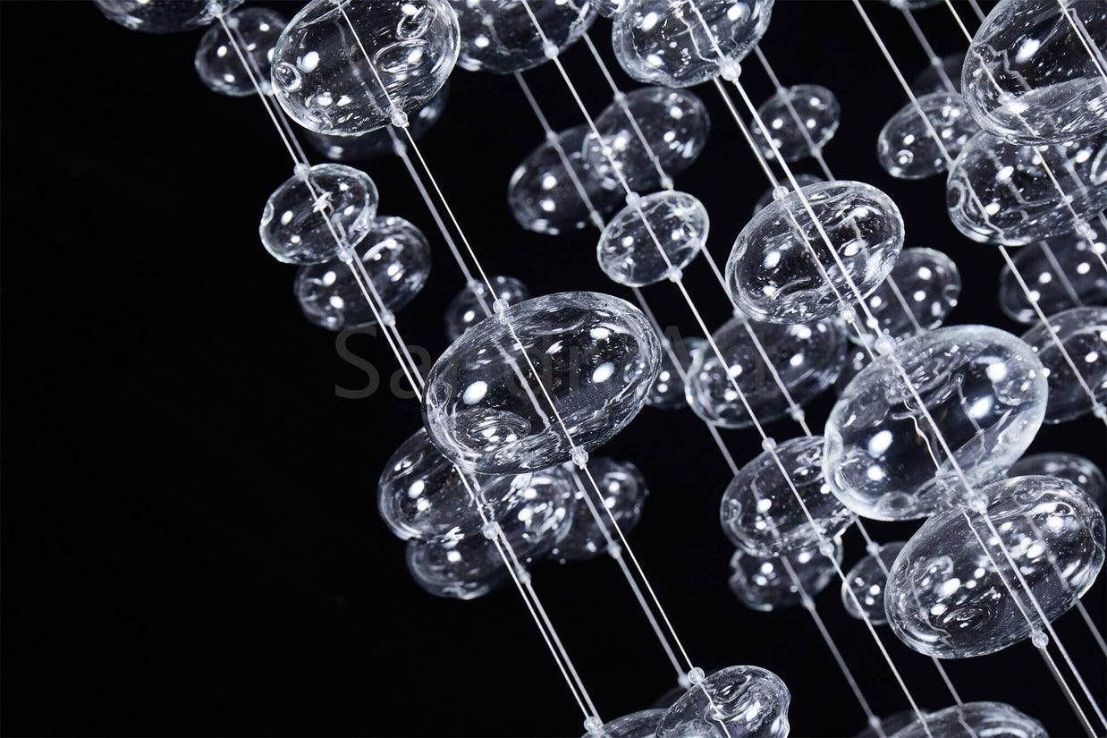 blown glass bubble chandelier