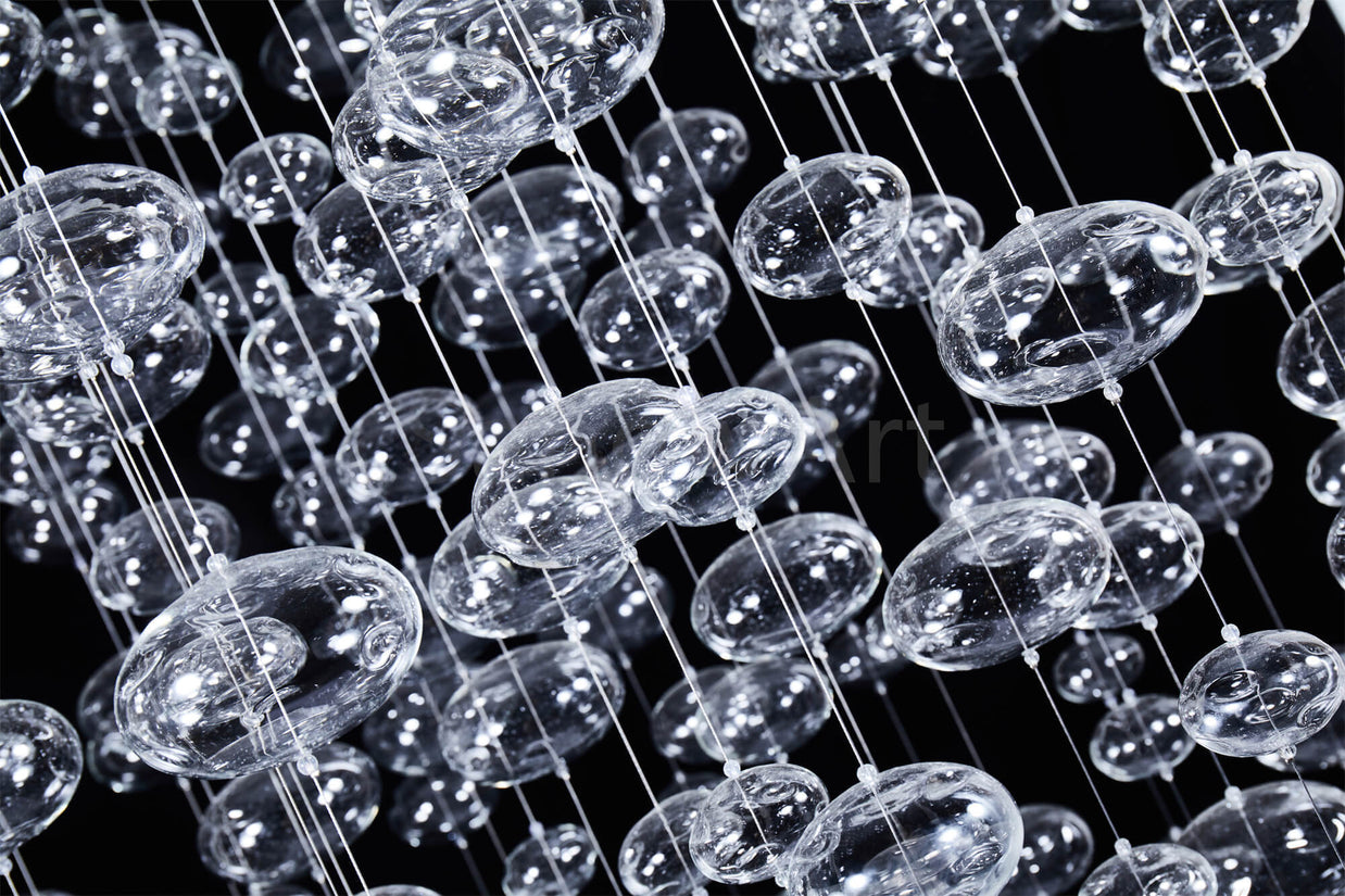 blown glass bubble chandelier