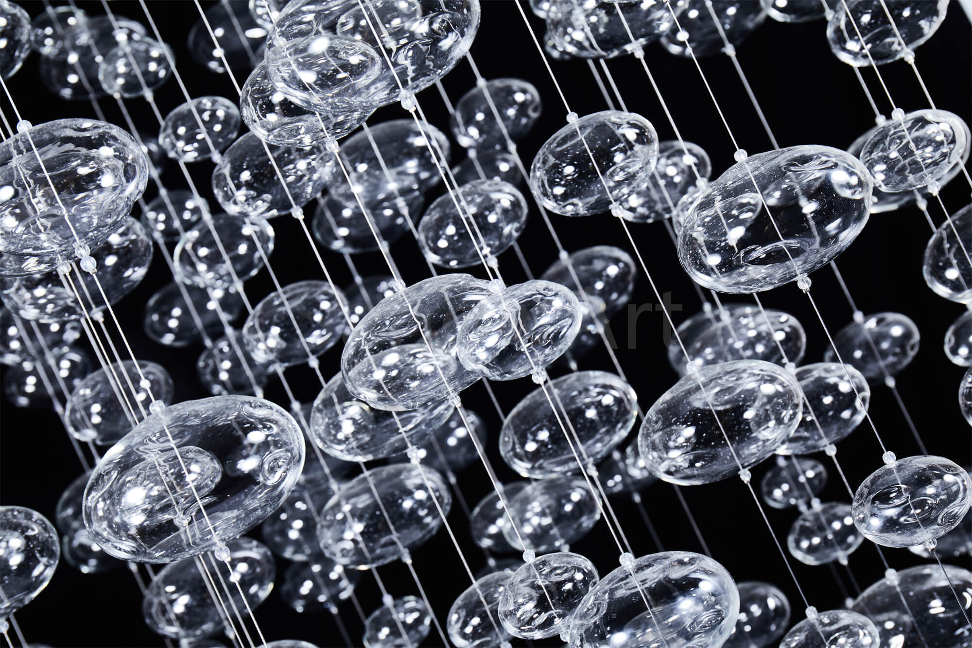 blown glass bubble chandelier