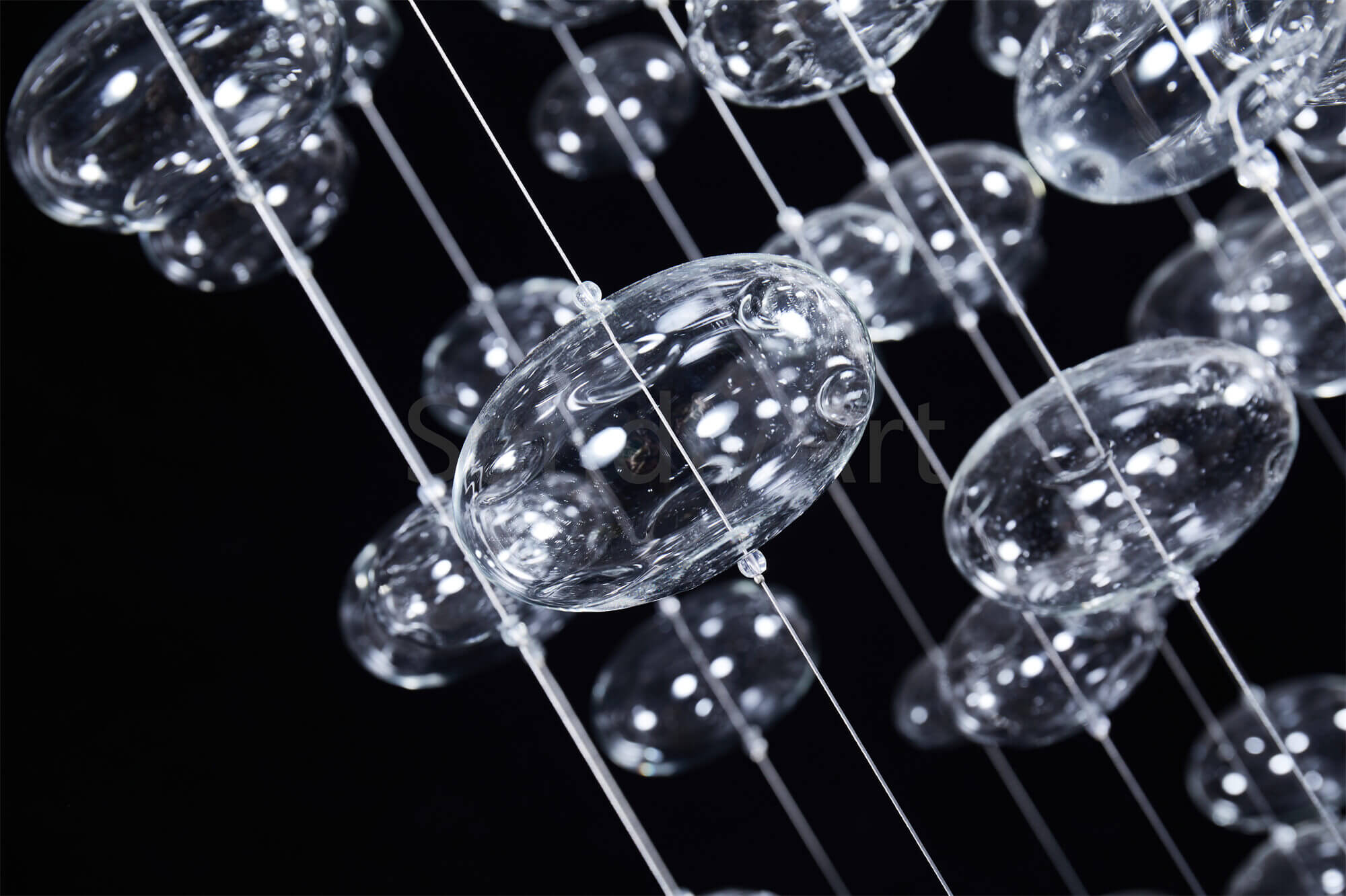 blown glass bubble chandelier