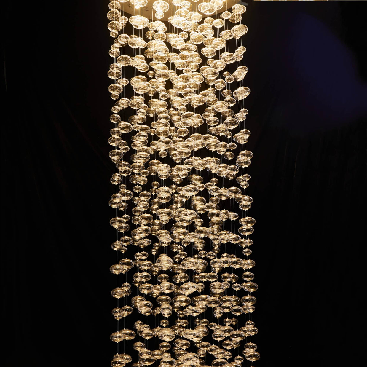 blown glass bubble chandelier