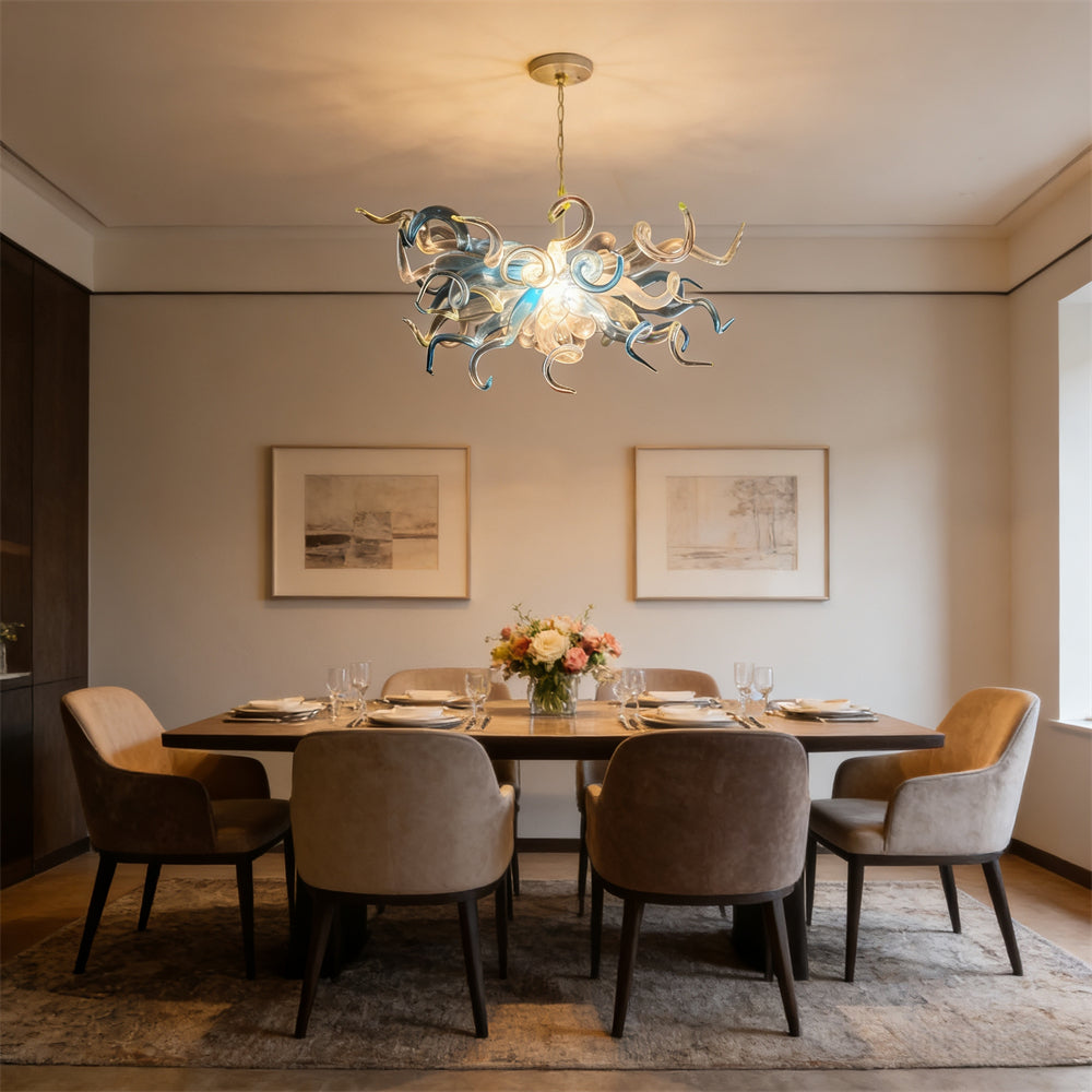 DIY handmade blown glass ceiling chandelier dining room decoration