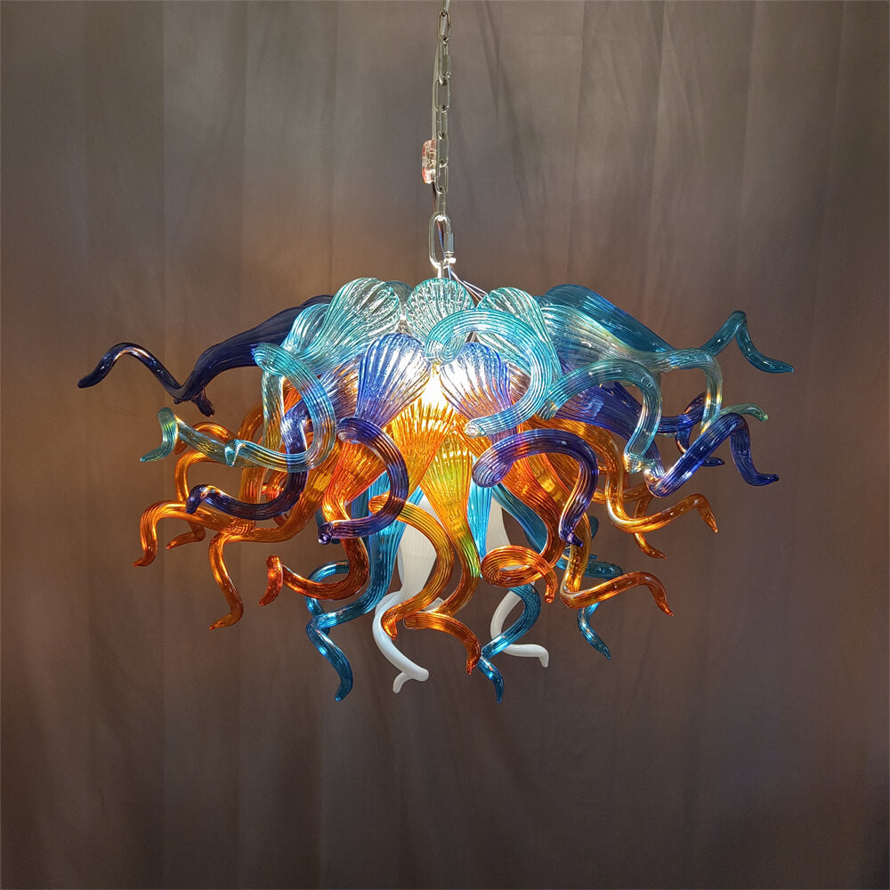 hand blown glass chandelier