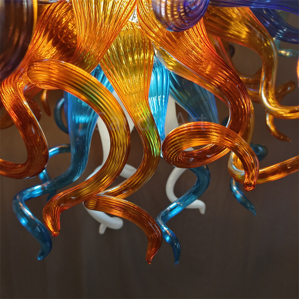 hand blown glass chandelier