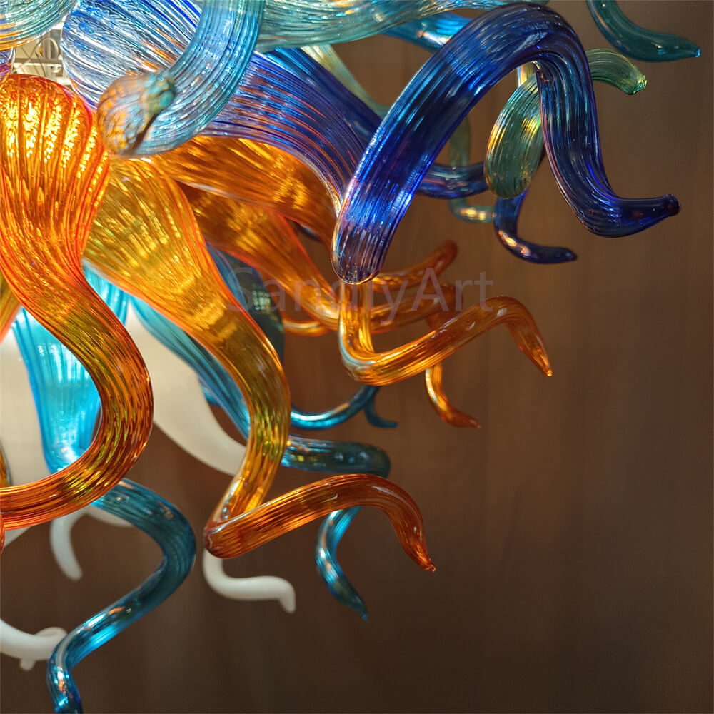 hand blown glass chandelier