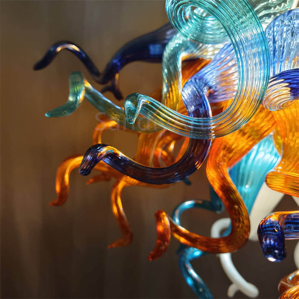 hand blown glass chandelier