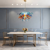 hand blown glass chandelier