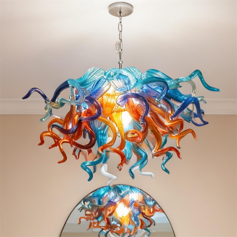 hand blown glass chandelier