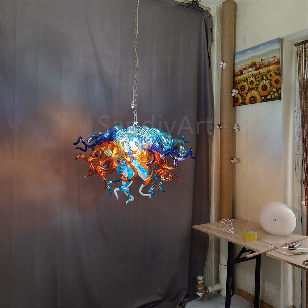 hand blown glass chandelier