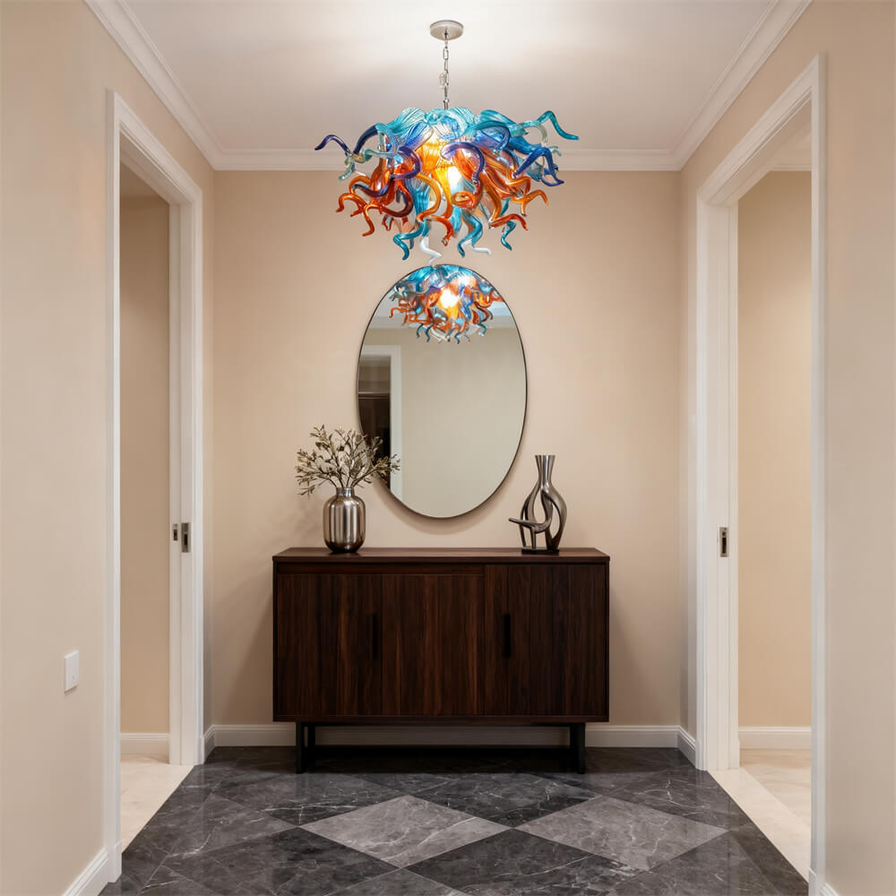hand blown glass chandelier