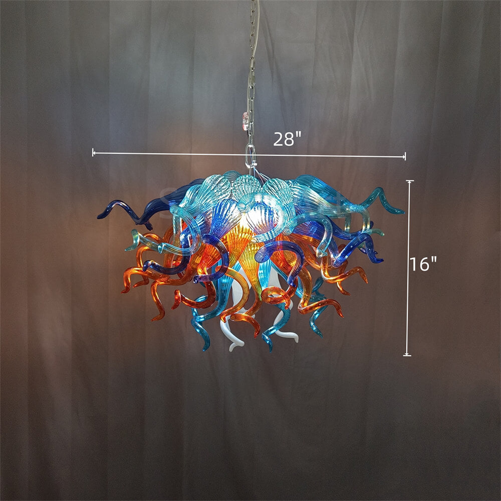 hand blown glass chandelier
