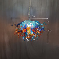 hand blown glass chandelier