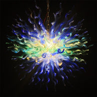 Blue color hand made DIY modern design glass chandelier