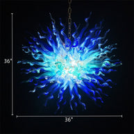 Blue color hand made DIY modern design glass chandelier
