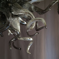 Hand made custom grey glass chandelier Retro metal style