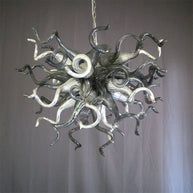 Hand made custom grey glass chandelier Retro metal style