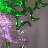 Green and pink color blown glass chandelier custom design chihuly style lighting