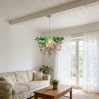 Green and pink color blown glass chandelier custom design chihuly style lighting