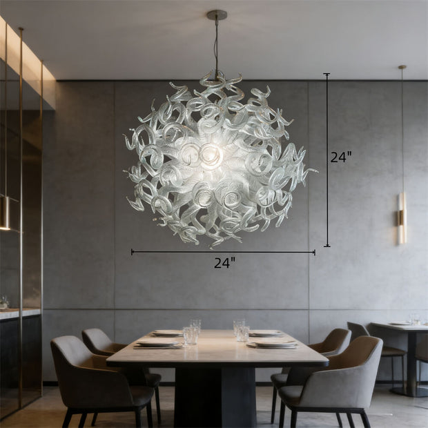 Modern design handmade clear blown glass chandelier dining room decoration