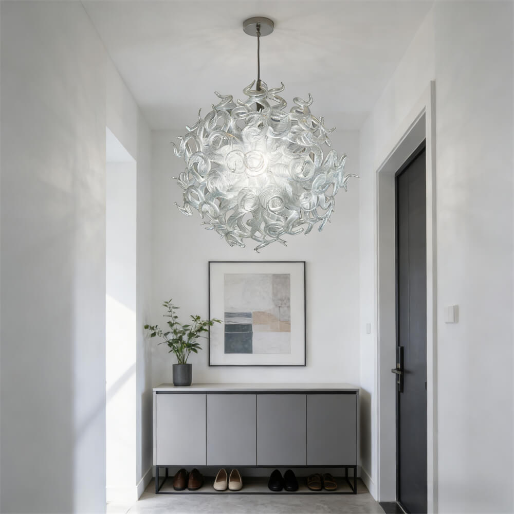 Modern design handmade clear blown glass chandelier dining room decoration