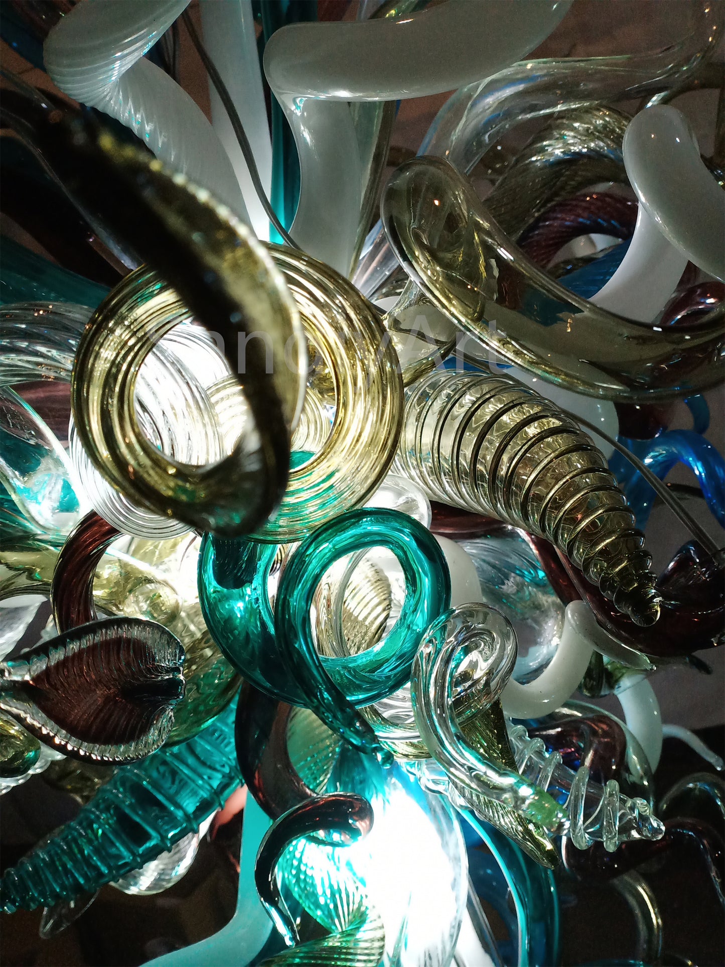 Magic feeling color handblown glass light fixtures chihuly style