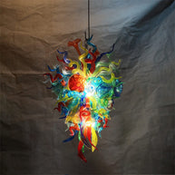 Colorful custom hand blown glass chandelier mixed flowers wedding decoration