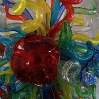 Colorful custom hand blown glass chandelier mixed flowers wedding decoration