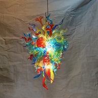 Colorful custom hand blown glass chandelier mixed flowers wedding decoration