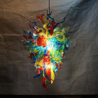 Colorful custom hand blown glass chandelier mixed flowers wedding decoration