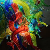 Colorful custom hand blown glass chandelier mixed flowers wedding decoration