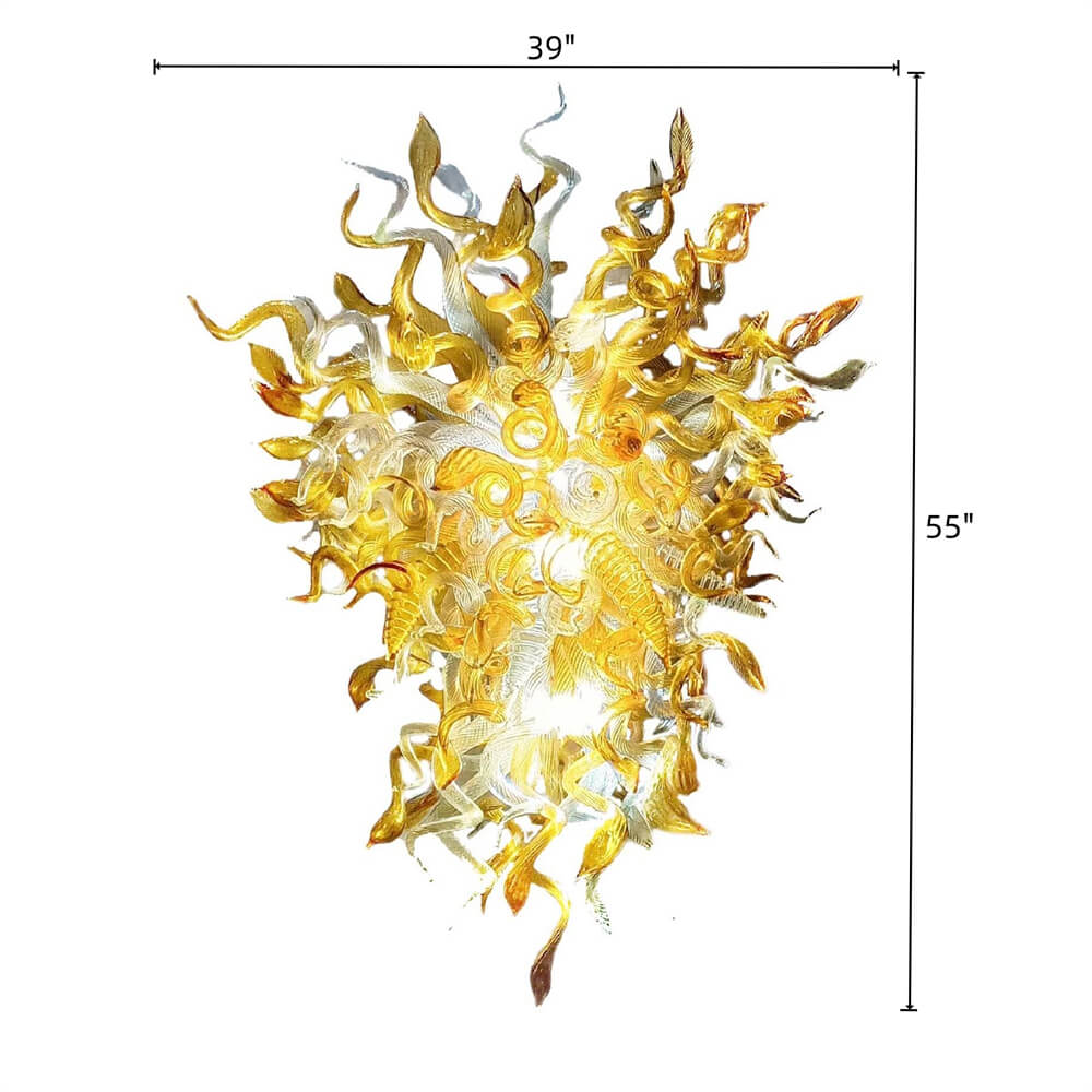 Luxury gold mouth blown glass chandelier original color never fading